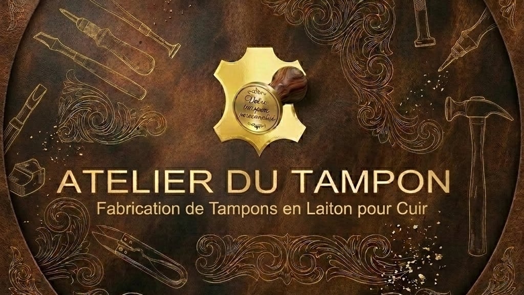 Tampon en laiton pour marquage du cuir